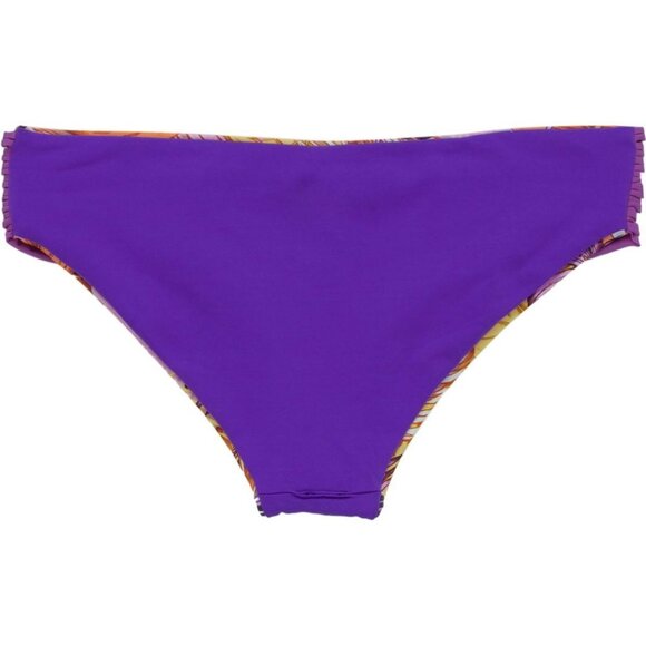 NWT MAAJI Lady Violet Reversible Bikini Bottoms Sz L Tropical Leaf Print Purple - Picture 4 of 9